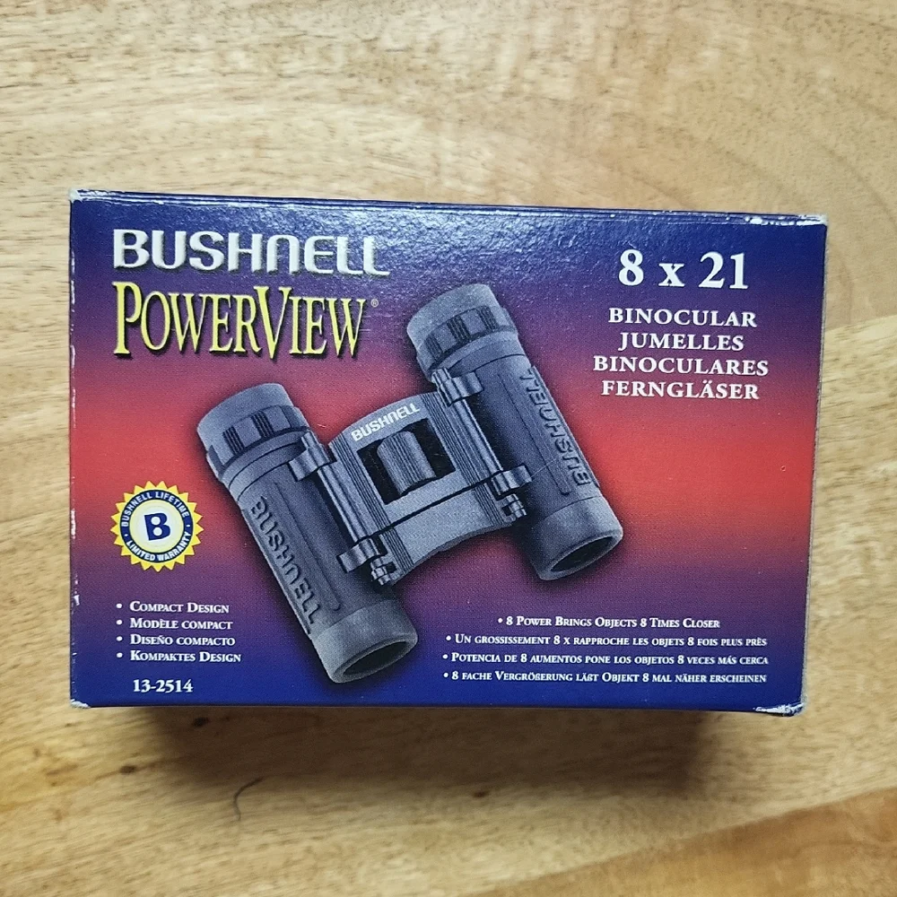 Bushnell PowerView Black Binoculars 8 x 21 new in box